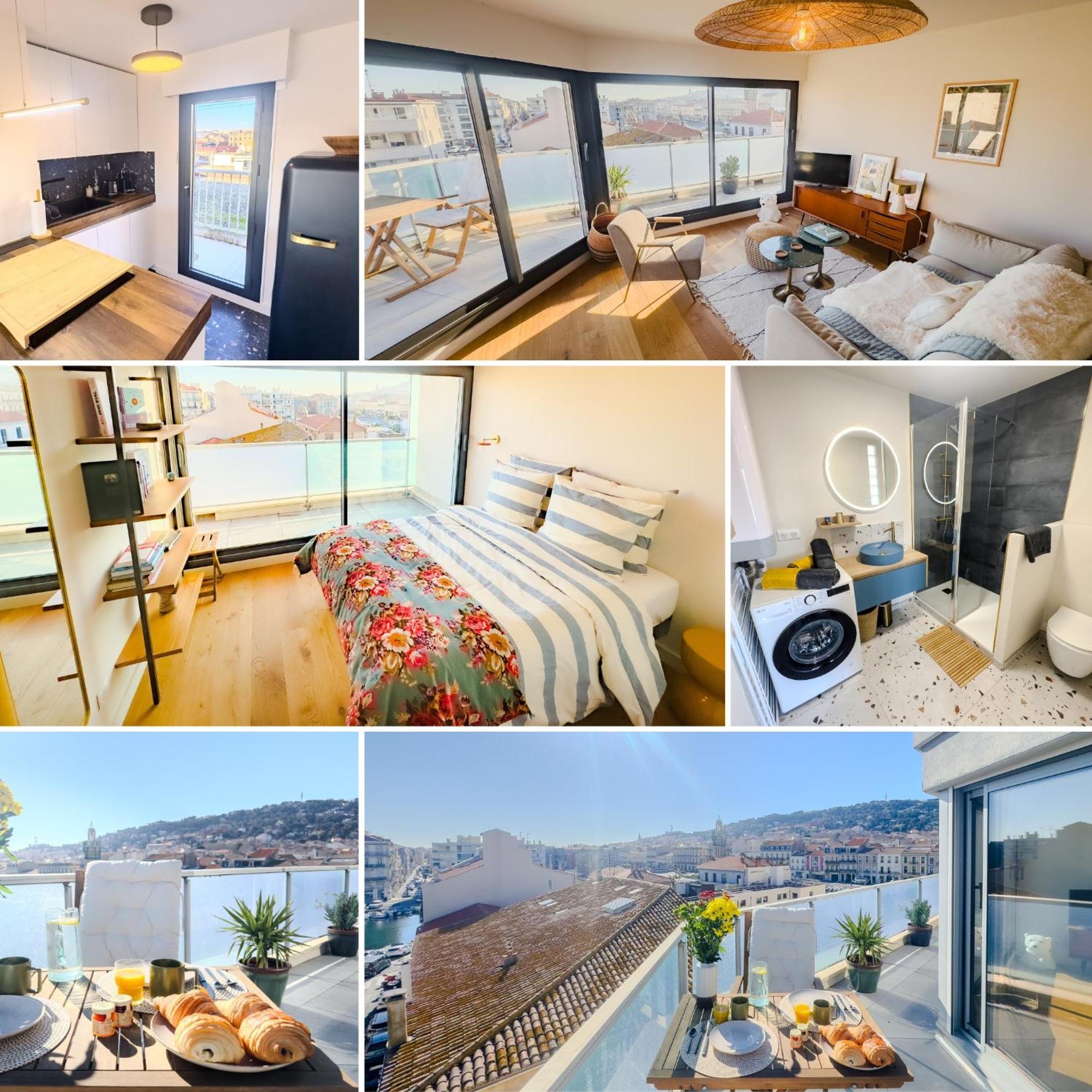 L'escale Setoise , Terrasse, Vue Mont St Clair Appartement